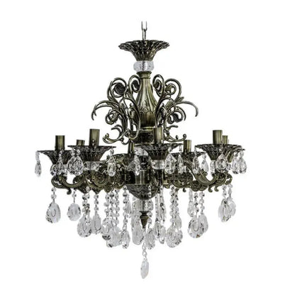 Candelabru Cristal SANSSOUCI Magno, 8xE14, Diametru 65cm, Alama Antichizata Candelabre Clasice Default Title Alessandro Design