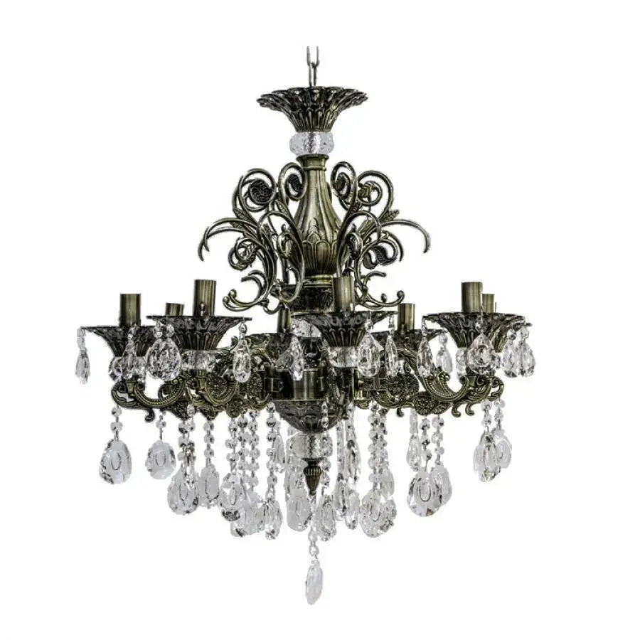 Candelabru Cristal SANSSOUCI Magno, 8xE14, Diametru 65cm, Alama Antichizata Candelabre Clasice Default Title Alessandro Design