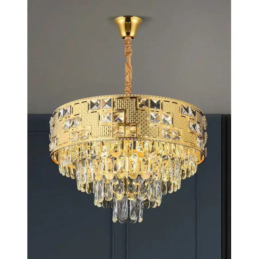Candelabru Cristal NEUSCHWANSTEIN Nobile 4xE14, Diametru 40cm, Auriu, Inaltime Reglabila Candelabre Cristal Default Title Alessandro Design