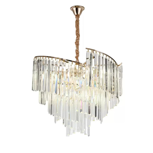 Candelabru Cristal TRIANON Magno 10x E27, Diametru 56cm, Auriu Lucios, Inaltime Reglabila Candelabre Cristal Default Title Alessandro Design