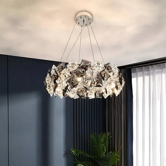 Candelabru Cristal Hara 9x E27 Crom Lucios Candelabre Cristal Default Title Alessandro Design