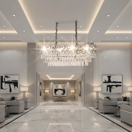 Candelabru Cristal WINDSOR Regalis 10xE14, Crom Lucios, Inaltime Reglabila Candelabre Cristal Default Title Alessandro Design