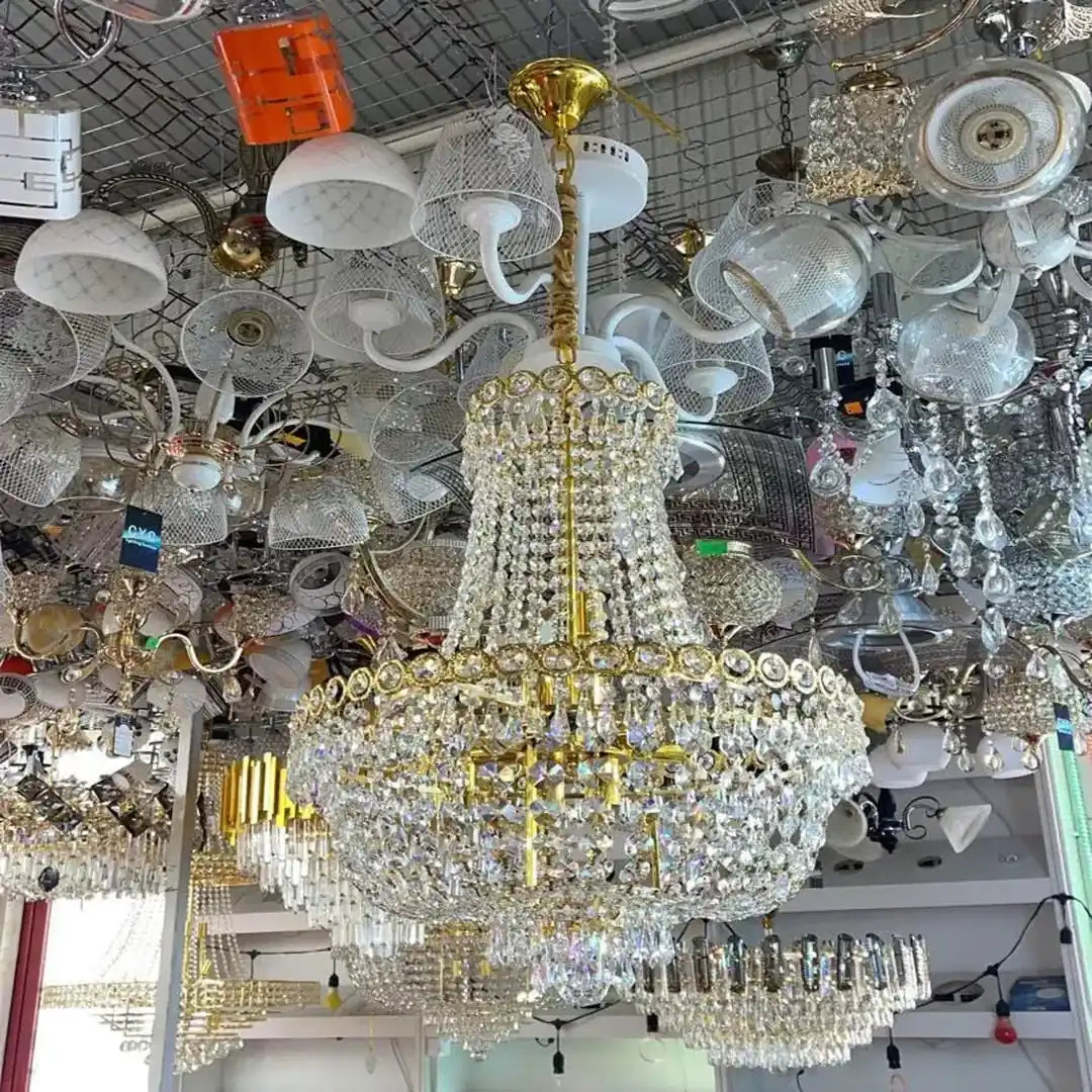 Candelabru Cristal Kassian 11x E14 Auriu Candelabre Cristal Default Title Alessandro Design