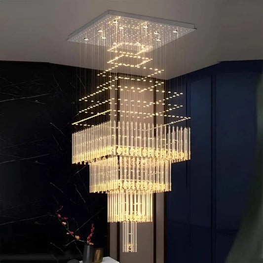 Candelabru Cristal LED 80W FLORENTIA Auriu, Diametru 50cm, Inaltime 200cm, Model Scara Candelabre Cristal Default Title Alessandro Design