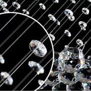 Candelabru Cristal LED 13 xGU10 Meili Crom, Diametru 80cm, Inaltime 240cm, Model Scara Candelabre Cristal Default Title Alessandro Design