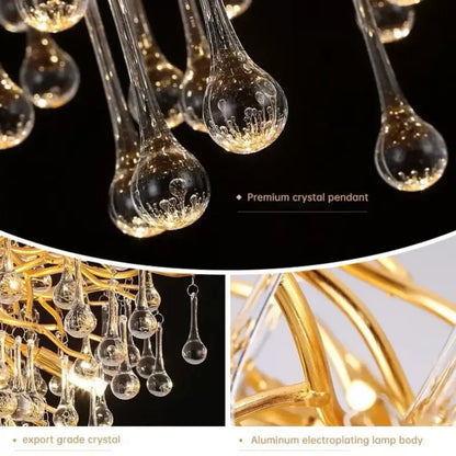 Candelabru Cristal Nathanael 7x G9 Auriu Candelabre Cristal Default Title Alessandro Design