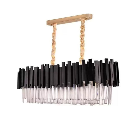 Candelabru Cristal BLOIS Regalis 10xE14, Lungime 80cm, Negru, Inaltime Reglabila Candelabre Cristal Default Title Alessandro Design