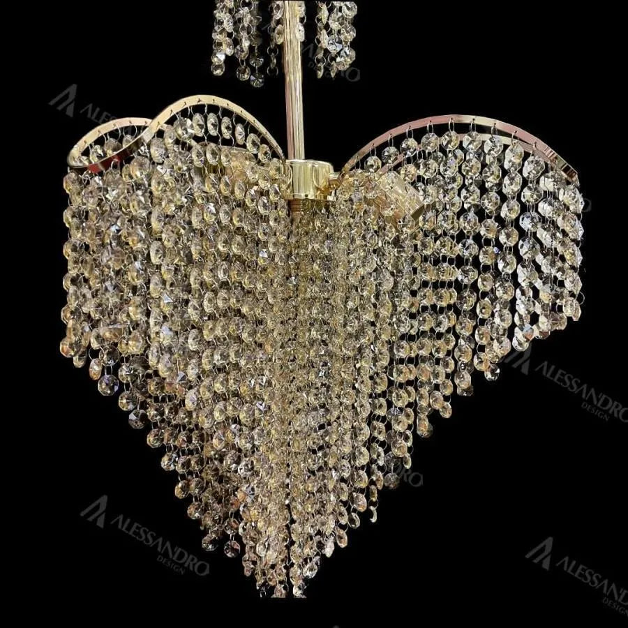 Candelabru Cristal Ander, 4xE14, Diametru 45cm, Auriu Candelabre Cristal Default Title Alessandro Design
