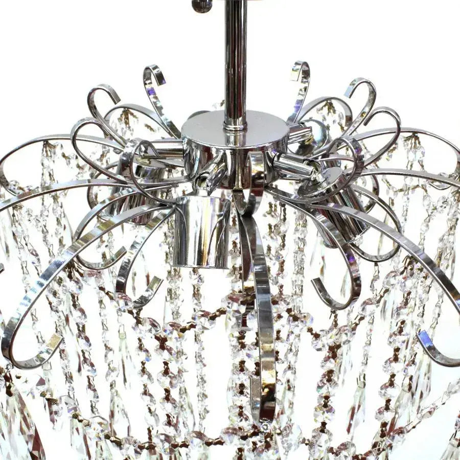 Candelabru Cristal EDINBURGH Eleganza, 5xE27, Diametru 47cm, Crom Lucios Candelabre Clasice Default Title Alessandro Design