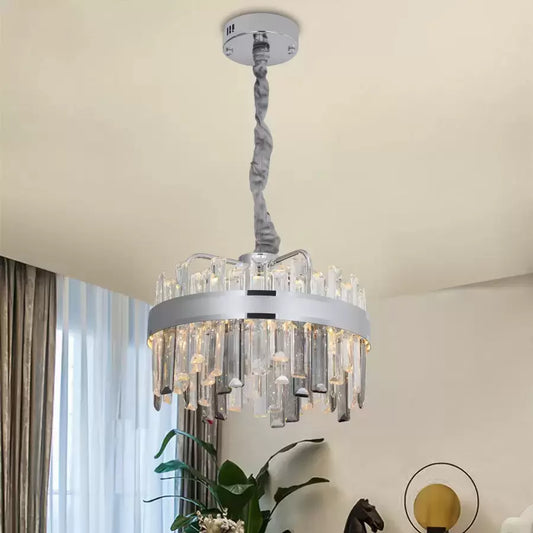 Candelabru LED Cristal cu Telecomanda Miguel 92W Dimabil Argintiu Candelabre Cristal Default Title Alessandro Design
