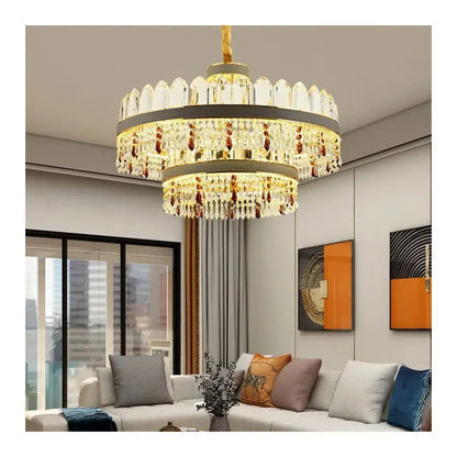 Candelabru LED Pollux cu Telecomanda, 300W, Diametru 75cm Auriu, Cristal, Dimabila Candelabre Cristal Default Title Alessandro Design
