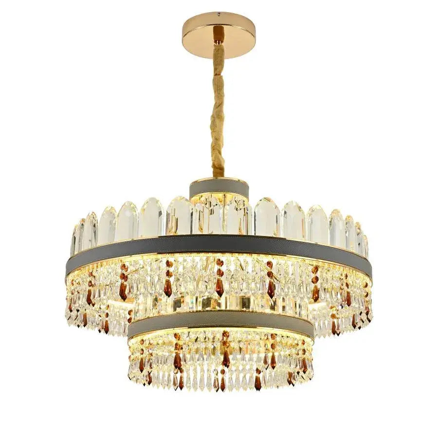 Candelabru LED Pollux cu Telecomanda, 300W, Diametru 75cm Auriu, Cristal, Dimabila Candelabre Cristal Default Title Alessandro Design