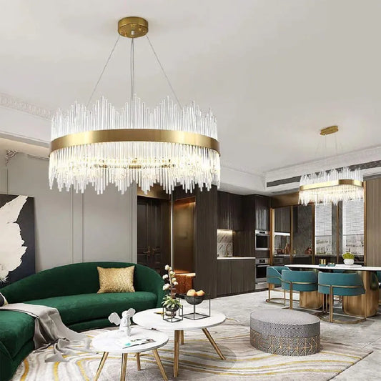 Candelabru LED cu Telecomanda Aurelio 133W Dimabil Auriu Candelabre Cristal Default Title Alessandro Design