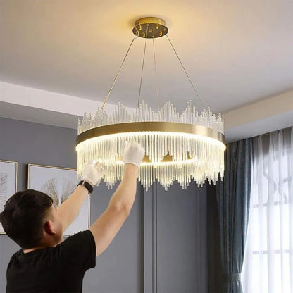 Candelabru LED cu Telecomanda Lazaro 63W Dimabil Auriu Candelabre Cristal Default Title Alessandro Design