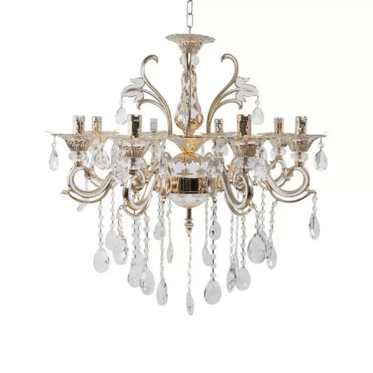 Candelabru Ludovico, 8xE14, Auriu, Metal si Cristal Candelabre Clasice Default Title Alessandro Design