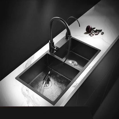 Chiuveta Bucatarie Inox, 75x45x21 cm, Cu accesorii, Negru Grafit Default Title Alessandro Design