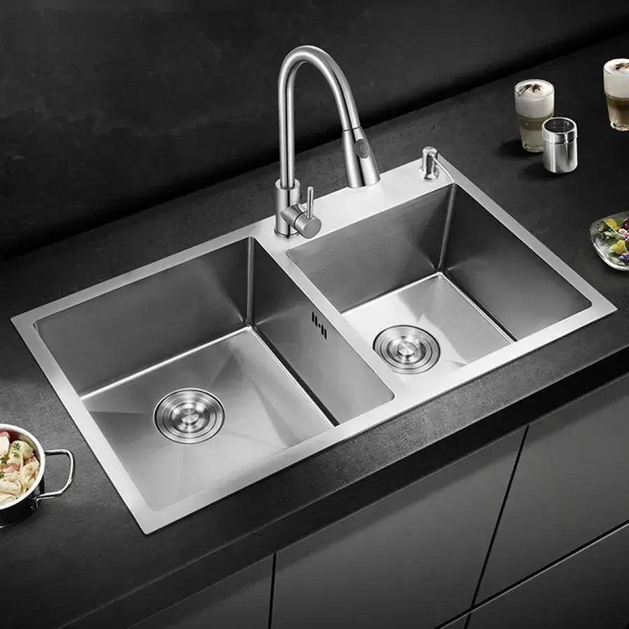 Chiuveta Bucatarie Inox, 75x45x21 cm, Cu accesorii, Inox Periat Chiuvete Default Title Alessandro Design