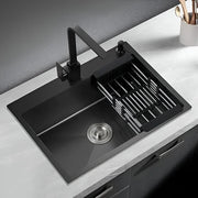 Chiuveta Bucatarie Inox 60x45x21 cm Negru Grafit Default Title Alessandro Design