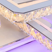 Lustra LED cu telecomanda si cristal LEILA 175W, 8 Patrate, lumina Rece/Calda/Neutra, Dimabila, Alb Crom Lucios Lustre LED cu Telecomanda Default Title Alessandro Design
