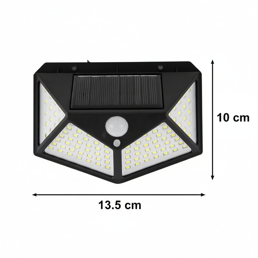 Lampa Solara cu Senzor de Miscare, 100 LED-uri, IP.65, Negru Aplice de Exterior Default Title Alessandro Design