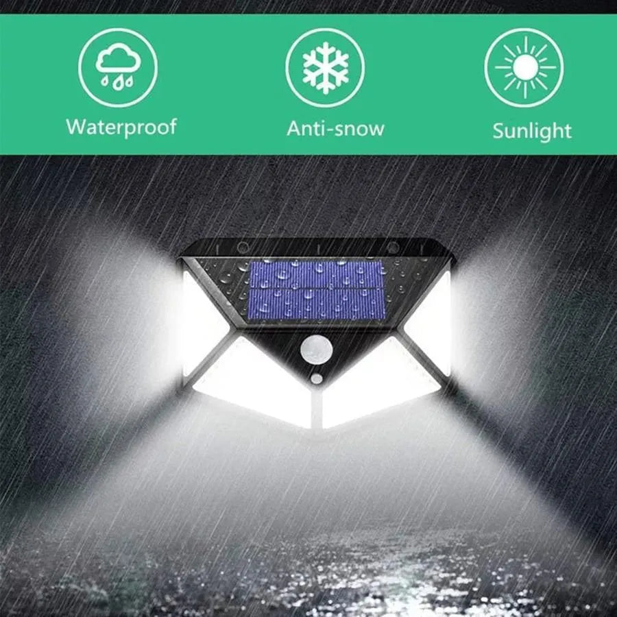 Lampa Solara cu Senzor de Miscare, 100 LED-uri, IP.65, Negru Aplice de Exterior Default Title Alessandro Design