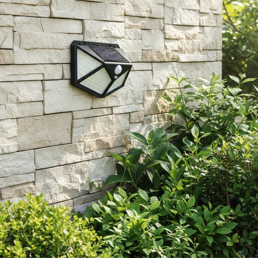 Lampa Solara cu Senzor de Miscare, 100 LED-uri, IP.65, Negru Aplice de Exterior Default Title Alessandro Design