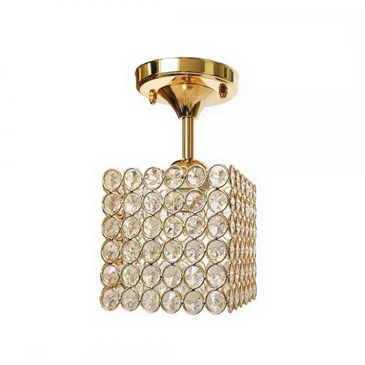 Lustra Catrina Cristal, 1 x E27, Patrat, Auriu Lustre Clasice Default Title Alessandro Design
