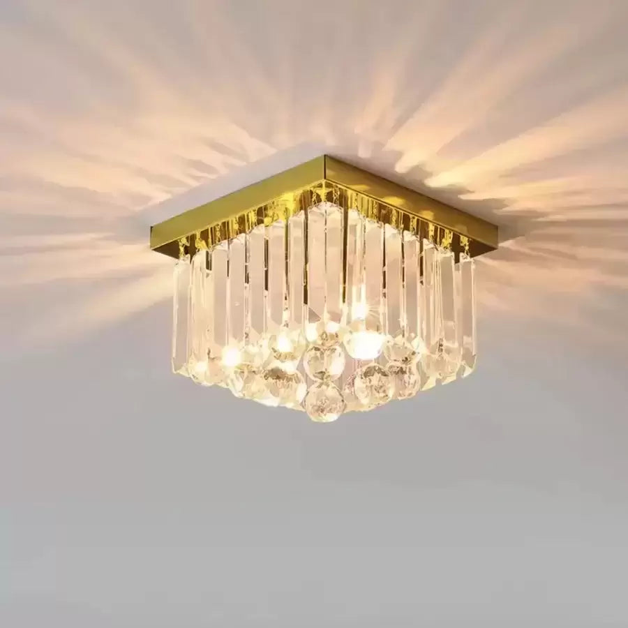 Lustra Cristal MARTINEZ Linear Luxe, Diametru 35cm, 4x E14, Auriu Lucios Candelabre Moderne Default Title Alessandro Design