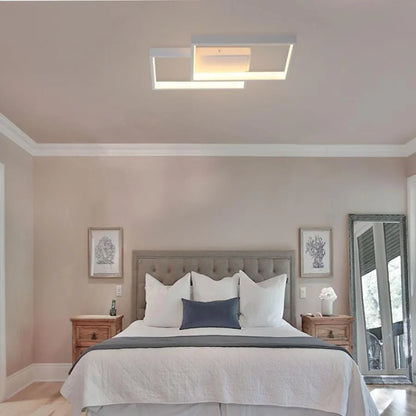 Lustra LED cu telecomanda LANDYN 37W, 2 Patrate, lumina Rece/Calda/Neutra, Dimabila, Alb Lustre LED cu Telecomanda Default Title Alessandro Design