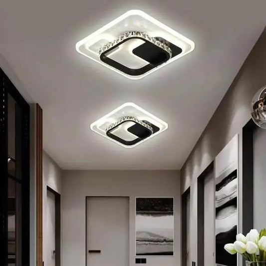 Lustra LED cu cristal ARIELLA 39W, Patrata, lumina Rece/Calda/Neutra, Negru Lustre LED Default Title Alessandro Design