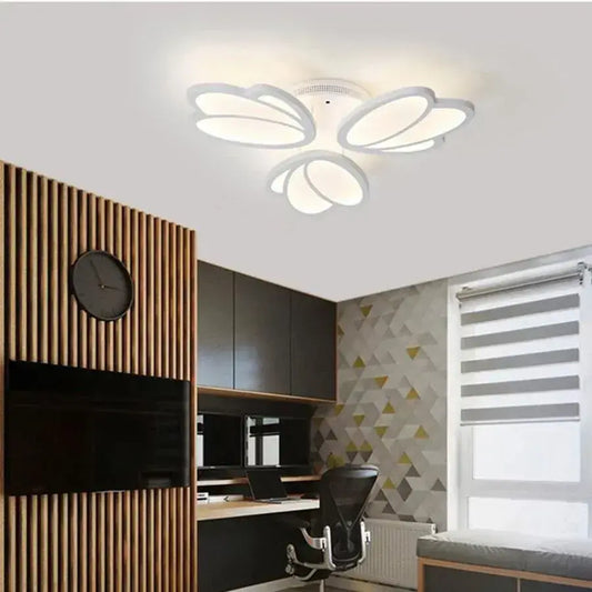 Lustra LED cu telecomanda TULIP 45W, 3 Petale, lumina Rece/Calda/Neutra, Dimabila, Alb Lustre LED cu Telecomanda Default Title Alessandro Design
