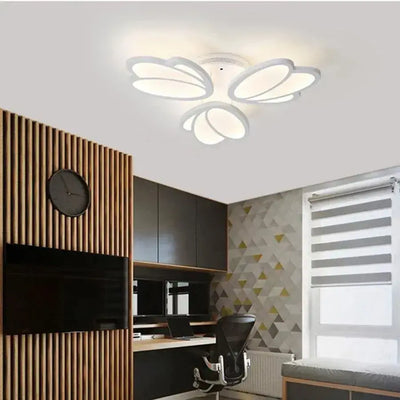 Lustra LED cu telecomanda TULIP 45W, 3 Petale, lumina Rece/Calda/Neutra, Dimabila, Alb