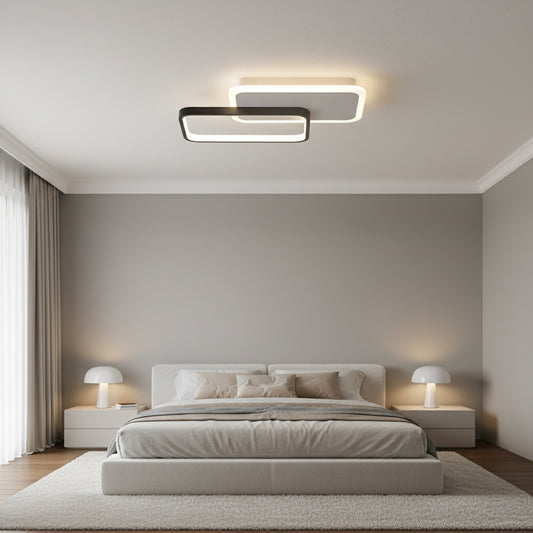 Lustra LED cu telecomanda CAROLINA 31W, 2 Elemente, lumina Rece/Calda/Neutra, Dimabila, Negru