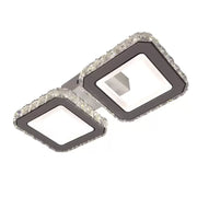 Lustra LED cu telecomanda si cristal QUADRIS 41W, 2 Patrate, lumina Rece/Calda/Neutra, Dimabila, Alb Lustre LED Cristal Default Title Alessandro Design
