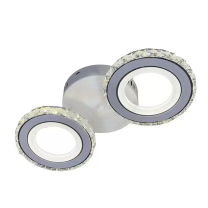 Lustra LED cu telecomanda si cristal NOVA ROTONDA 34W, 2 Cercuri, lumina Rece/Calda/Neutra, Alb Lustre LED Cristal Default Title Alessandro Design