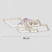 Lustra LED cu telecomanda si cristal NOVA RHOMBA RGB 168W, 6 Patrate, lumina Rece/Calda/Neutra, Dimabila, Crom Lucios Lustre LED & Cristale Default Title Alessandro Design