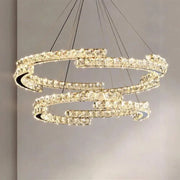Lustra LED suspendata cu telecomanda si cristal MIA LATIFAH 55W, 2 Cercuri, lumina Rece/Calda/Neutra, Dimabila, Crom Lucios, Inaltime Reglabila Lustre LED cu Telecomanda Default Title Alessandro Design