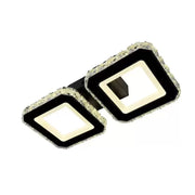 Lustra LED cristal QUADRIS 41W, 2 Patrate, lumina Rece/Calda/Neutra, Negru Lustre LED Cristal Default Title Alessandro Design