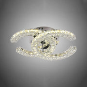 Lustra LED cu telecomanda si cristal SHIA 27.1W, 2 Cercuri, lumina Rece/Calda/Neutra, Dimabila, Crom Lucios Lustre LED cu Telecomanda Default Title Alessandro Design