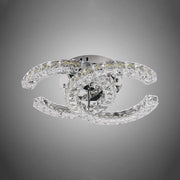 Lustra LED cu telecomanda si cristal SHIA 27.1W, 2 Cercuri, lumina Rece/Calda/Neutra, Dimabila, Crom Lucios Lustre LED cu Telecomanda Default Title Alessandro Design