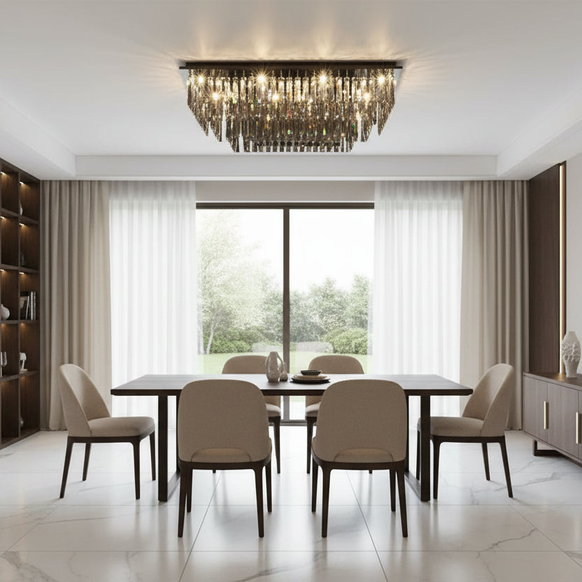 Candelabru Cristal, Brady, 14xE14, Rectangular, Gri Candelabre Cristal Default Title Alessandro Design