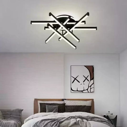 Lustra LED cu telecomanda FILO 188W, 6 Elemente, Liniara, lumina Rece/Calda/Neutra, Dimabila, Negru Lustre LED cu Telecomanda Default Title Alessandro Design