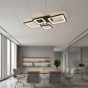 Lustra LED cu telecomanda MUGE 112W, 4 Patrate, lumina Rece/Calda/Neutra, Dimabila, Negru Lustre LED cu Telecomanda Default Title Alessandro Design