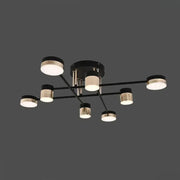 Lustra LED cu telecomanda JAYSON 57W, 8 Elemente, lumina Rece/Calda/Neutra, Dimabila, Negru Auriu Lucios Lustre LED cu Telecomanda Default Title Alessandro Design