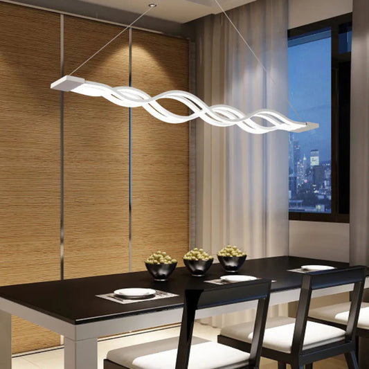 Lustra LED suspendata cu telecomanda WAVE 89W, Liniara, lumina Rece/Calda/Neutra, Dimabila, Alb, Inaltime Reglabila Lustre LED cu Telecomanda Default Title Alessandro Design