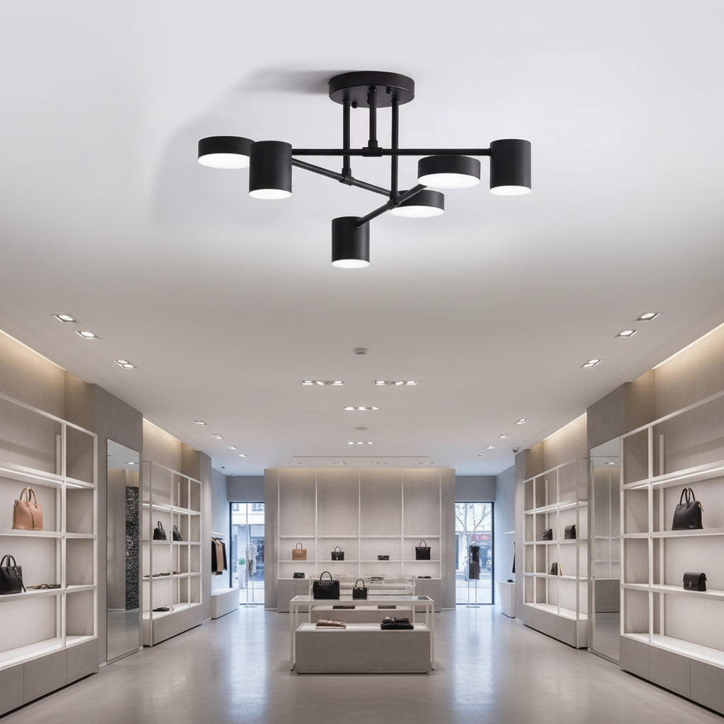 Lustra LED GALIOS 26W, 6 Elemente, lumina Rece/Calda/Neutra, Negru Lustre LED Aplicate Default Title Alessandro Design