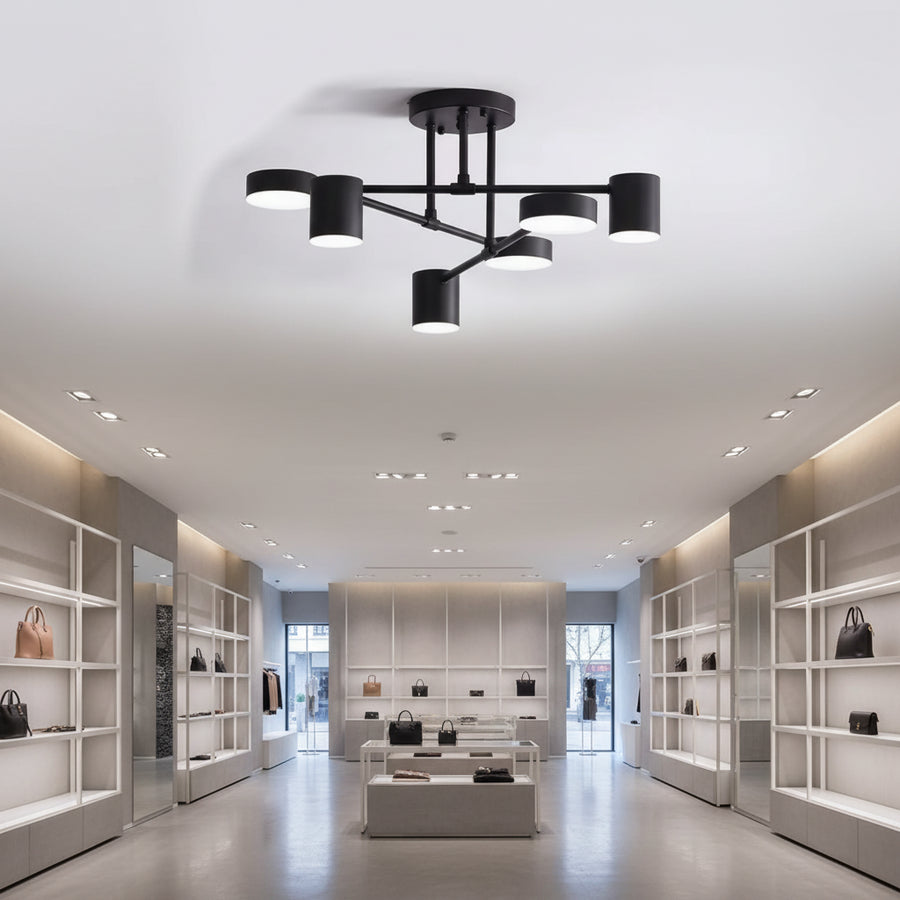 Lustra LED GALIOS 26W, 6 Elemente, lumina Rece/Calda/Neutra, Negru Lustre LED Aplicate Default Title Alessandro Design