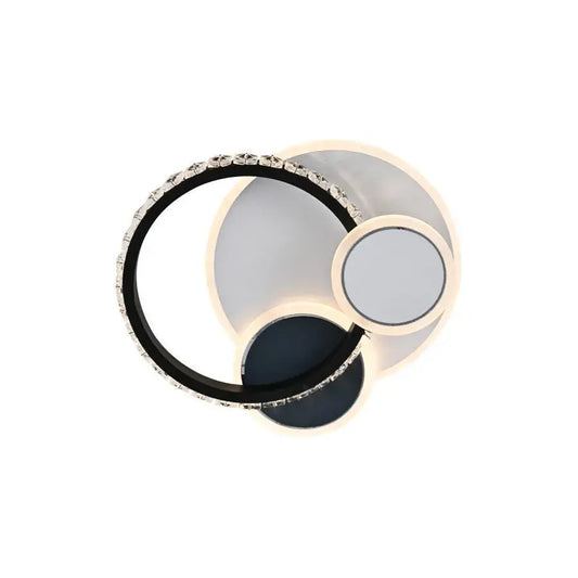 Lustra LED cu cristal GELLA 48W, Rotunda, lumina Rece/Calda/Neutra, Alb Negru Lustra LED Default Title Alessandro Design