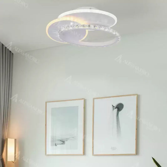 Plafoniera LED cu cristal HOLLANCE 24W, 3 Elemente, lumina Rece/Calda/Neutra, Alb