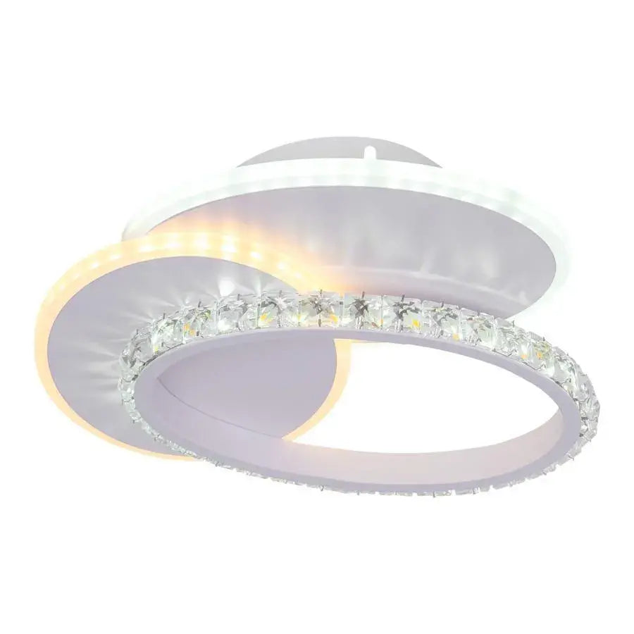 Plafoniera LED cu cristal HOLLANCE 24W, 3 Elemente, lumina Rece/Calda/Neutra, Alb
